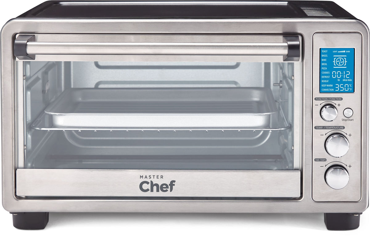 MASTER Chef Digital Convection Toaster Oven with 10 Functions, Stainless Steel, 6-Slices