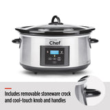 MASTER Chef Digital Programmable Slow Cooker, Stainless Steel, 6qt image 3