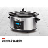 MASTER Chef Digital Programmable Slow Cooker, Stainless Steel, 6qt image 4