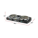 MASTER Chef Double Burner Hot Plate, Black, 1500W image 5