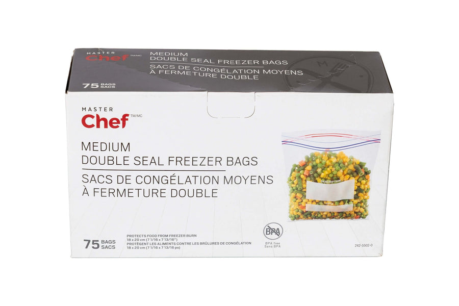Master Chef Double Seal Medium Freezer Bag, 75-pk