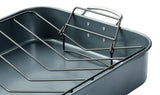 Master Chef Heavy-Duty Grey Non-Stick Roaster with Handle and Rack, 17-in image 5