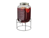 MASTER Chef Mason Glass Jar Reusable Dispenser, 8L, Clear, with Stand, Clear, 8-L