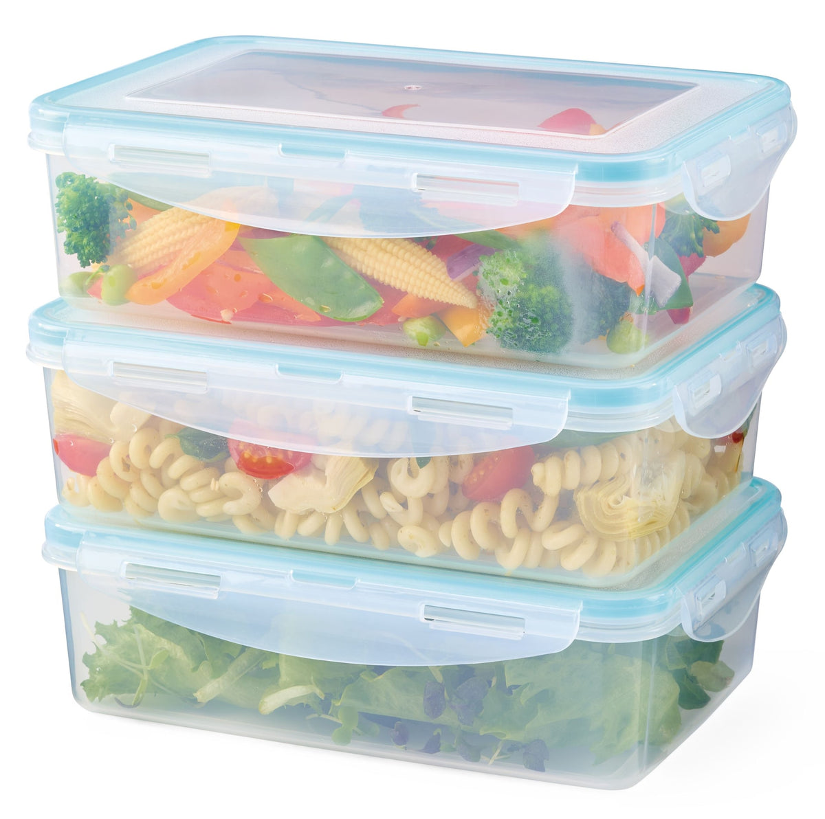 Master Chef Plastic Food Storage Container Set with Snap Lid, 1-L, 6-pc