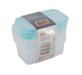 Master Chef Plastic Food Storage Container Set with Snap Lid, 500-mL, 6-pc