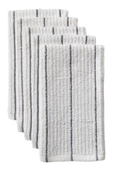 Master Chef Ribbed Stripe Bar Mop Dish Cloths, Grey Stripes, 5-pk