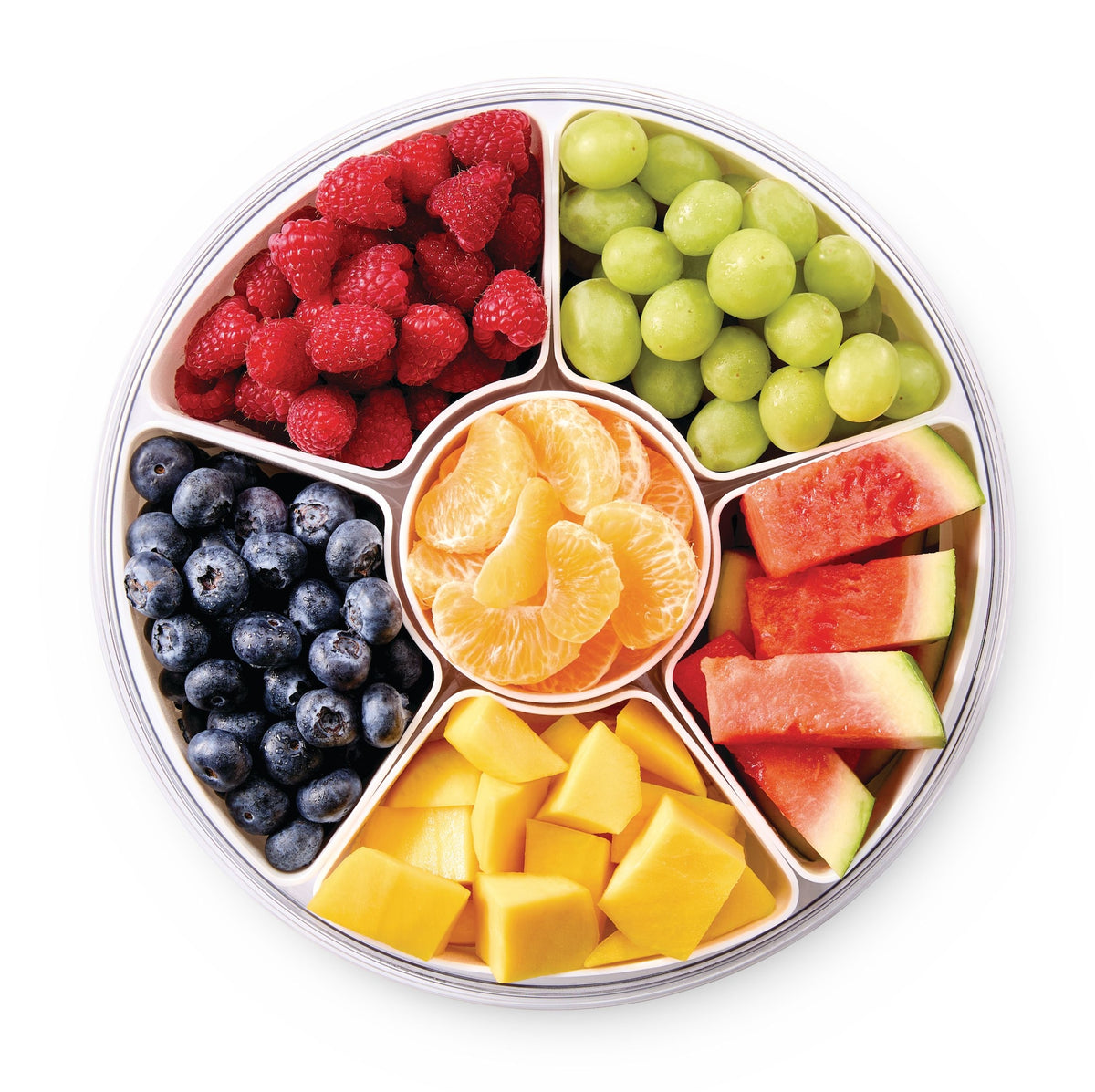 Master Chef Round Airtight Snackle Box, 6 Compartments, White