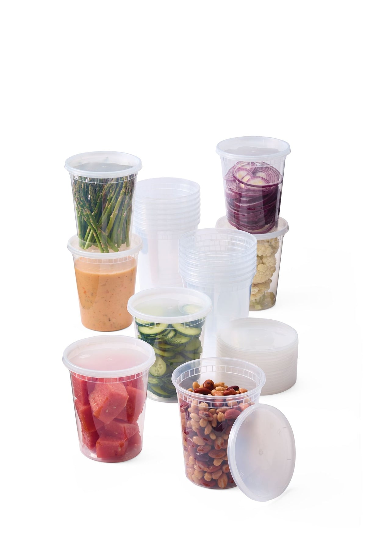 Master Chef Round Plastic Deli-Style Food Storage Container Set, 32-oz, 40-pc