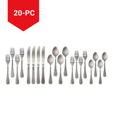 MASTER Chef Round Stainless Steel Flatware Set, Serves 4, 20-pc
