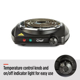 MASTER Chef Single Burner Hot Plate, Black, 1000W image 5