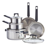 Master Chef Stainless Steel Cookware Set with Glass Lids, 9-pc image 2