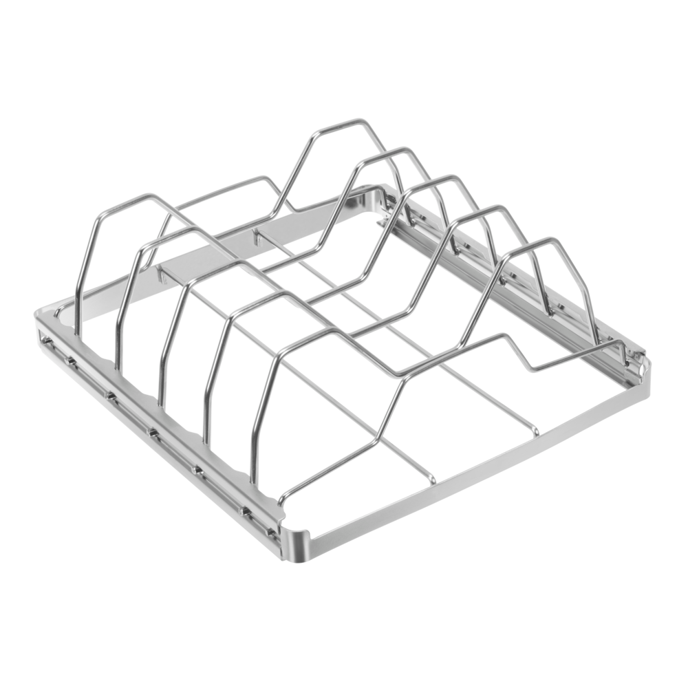 MASTER Chef Stainless Steel Folding BBQ Rib Rack/Roasting Stand, Holds 4 Full Racks of Ribs
