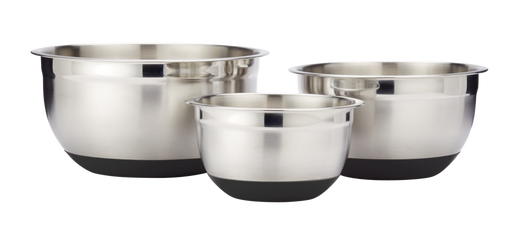 MASTER Chef Stainless Steel Mixing Bowl Set with Non-Slip Bottom, Assorted Sizes, 3-pc