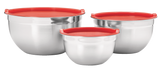 MASTER Chef Stainless Steel Mixing Bowls with Plastic Lids, 3-pk