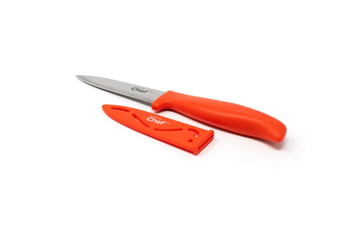 MASTER Chef Stainless Steel Paring Knife with Sheath, 3.5-in, Assorted Colours
