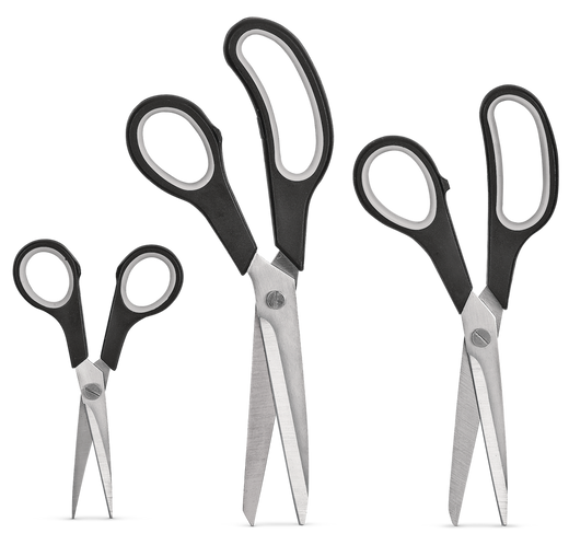 MASTER Chef Stainless Steel Scissor Set, Ergonomic Grip, 3-pc