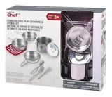 MASTER Chef Toy Kitchen Stainless Steel Cookware Set For Kids, 10 pc, Ages 3+ image 3