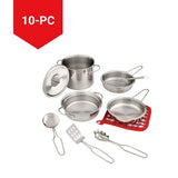 MASTER Chef Toy Kitchen Stainless Steel Cookware Set For Kids, 10 pc, Ages 3+ image 7