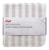 Master Chef Waffle Checkered Cotton Dish Cloths, Black, Grey & Blue, 14-in, 12-pk image 2