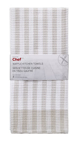 Master Chef Waffle Checkered Cotton Kitchen Towels, Black/Grey/Blue, 20-in x 30-in, 6-pk image 2