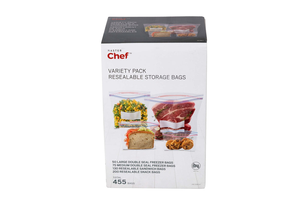 Master Chef Zipper Food Storage Bag Variety Pack, 455-pk