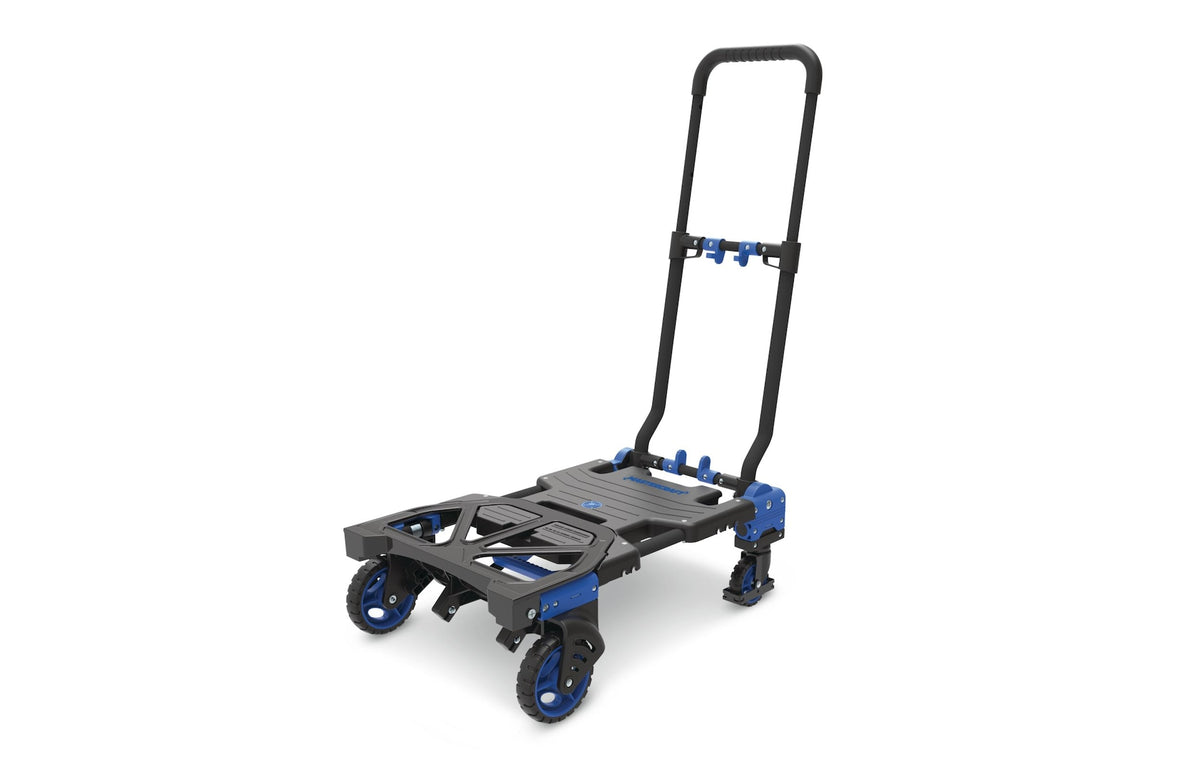 Mastercraft 2-in-1 Folding Hand Truck, 300-lb, Black/Blue