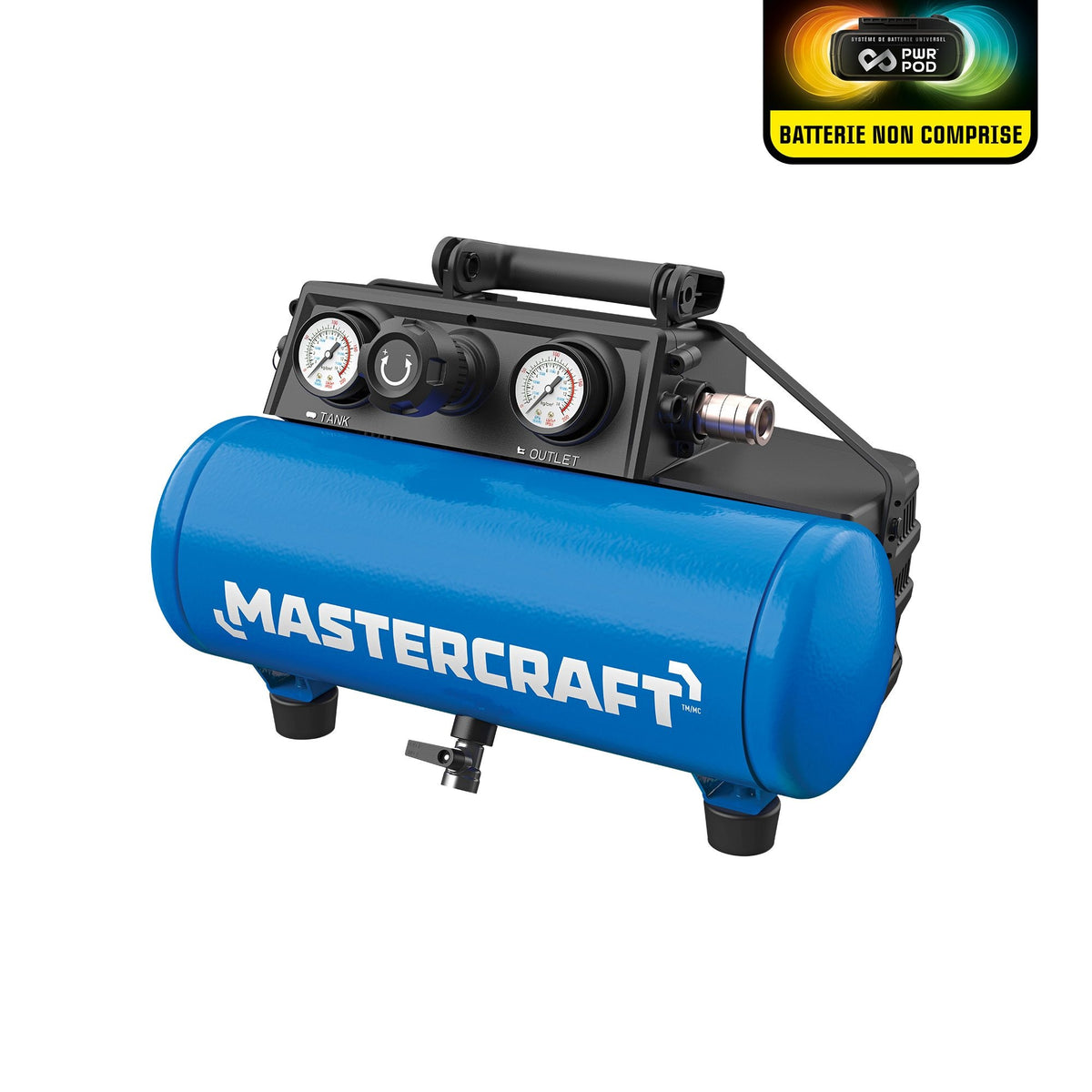Mastercraft 20V Cordless 1-Gallon Air Compressor, Tool Only, PWR POD Compatible