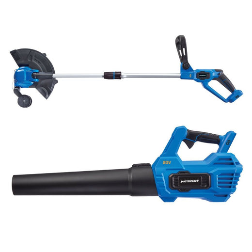 Mastercraft 20V Cordless 12" String Trimmer and 370CFM Blower Combo Kit with PWR POD 2 Ah Battery and Charger