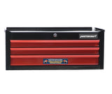 Mastercraft 3-Drawer Intermediate Tool Chest, Black & Red, 26-in image 2