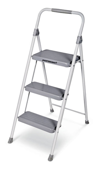 Mastercraft 3-Step Metal Folding Step Stool, 225-lb, 3.2 ft