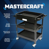 Mastercraft 3-Tier Work Cart with Swivel Casters, 250-lb image 2