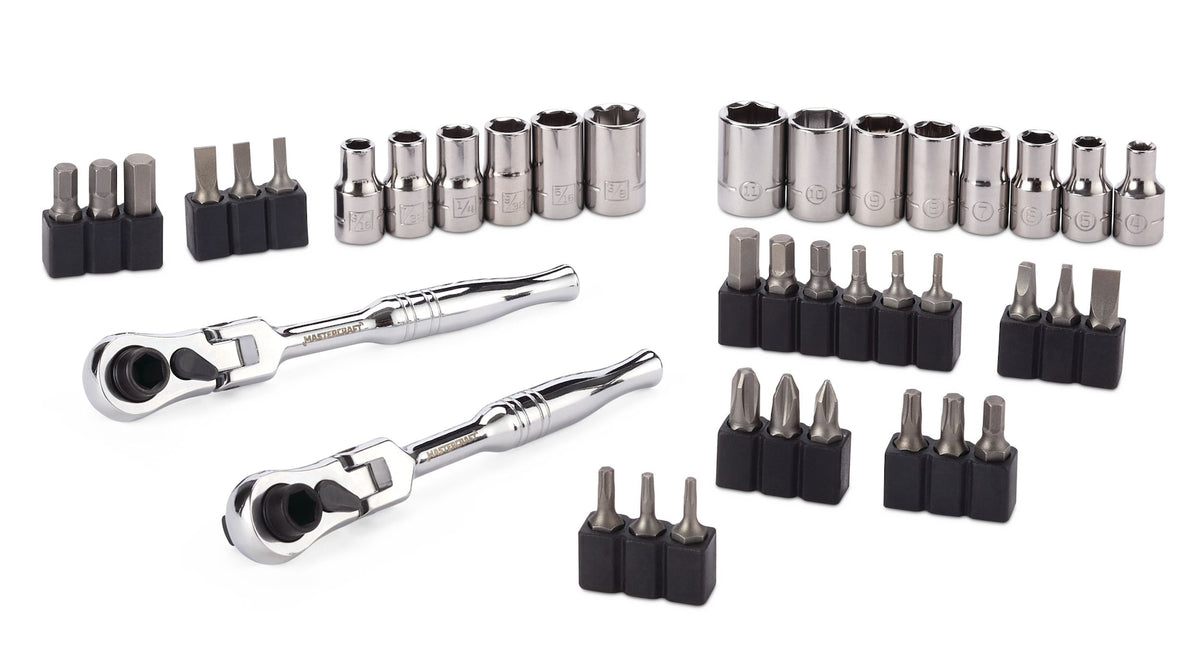 Mastercraft 39 Piece 1/4" Micro Ratchet/Driver Set