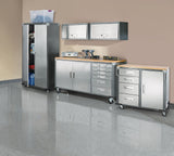 Mastercraft 72" Diamond Series 2-Door, 6-Drawer Wooden Top Work Station with Wheels, 72 x 21-5/8 x 37-1/2-in image 4