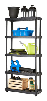 Mastercraft Adjustable 5-Shelf Resin/ Plastic Storage Rack/ Shelving Unit, 36 x 14 x 72-in image 7