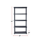 Mastercraft Adjustable 5-Shelf Resin/Plastic Storage Rack/Shelving Unit, 36 x 18 x 72-in image 8