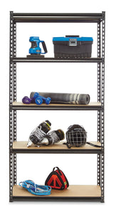 Mastercraft Adjustable 5-Shelf Steel Metal & Wood Storage Rack / Shelving Unit, 36 x 16 x 72-in image 3