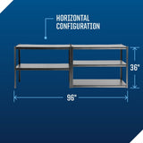 Mastercraft Adjustable 5-Shelf Steel Metal & Wood Storage Rack/Shelving Unit, 48 x 24 x 72-in image 8