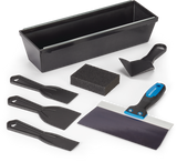 Mastercraft DIY Drywall Set with Mud Pan, Taping Knife, Corner Tool, Putty Knife & Sponge, 7-pc