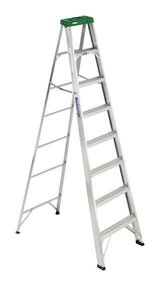 Mastercraft Grade 2 Aluminum Commercial Step Ladder, 8-ft, 225-lb Load Capacity