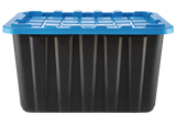Mastercraft Heavy Duty Stackable Storage Box with Lid, 102-L, Black/Blue image 2