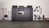 Mastercraft Heavy Duty Stackable Storage Box with Lid, 102-L, Black/Blue image 7