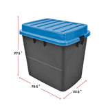 Mastercraft Heavy Duty Storage Box with Wheels and Latched Lid, 210-L, Black/Blue image 2