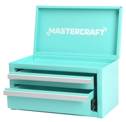 Mastercraft Mini Toolbox with 2 Drawers, Aqua