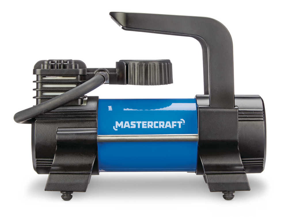 Mastercraft Portable 120V Inflator with Built-in Analog Pressure Gauge