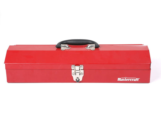 Mastercraft Portable Metal Hip Roof Tool Box, Red, 19-in