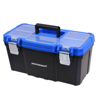 Mastercraft Portable Plastic Tool Box with Removable Tray & Tray Top, Blue, 19-in, Mastercraft Jumbo Hex Key Set/Allen Wrench Set, Metric, High...