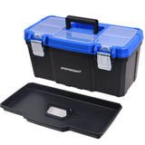 Mastercraft Portable Plastic Tool Box with Removable Tray & Tray Top, Blue, 19-in, Mastercraft Jumbo Hex Key Set/Allen Wrench Set, Metric, High... image 4