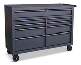 Mastercraft Rolling Tool Storage Cabinet with 9 Drawers, Black, 52-in