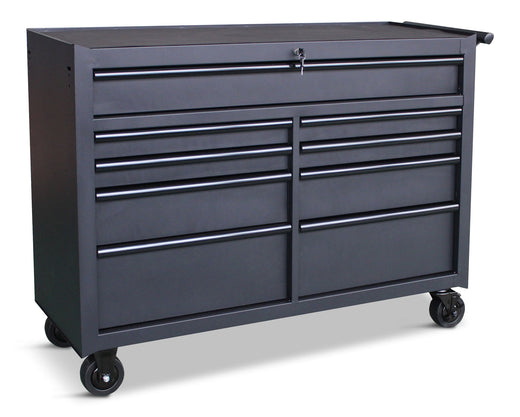 Mastercraft Rolling Tool Storage Cabinet with 9 Drawers, Black, 52-in