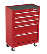 Mastercraft Rolling Tools Storage Cabinet with 5 Drawers, Deep Red, 24-in image 2